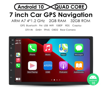 Car GPS Wagoneta video player Android 13 2 din Universal with Base 7 inch stereo Toyota GMC Ford Honda Chevrolet