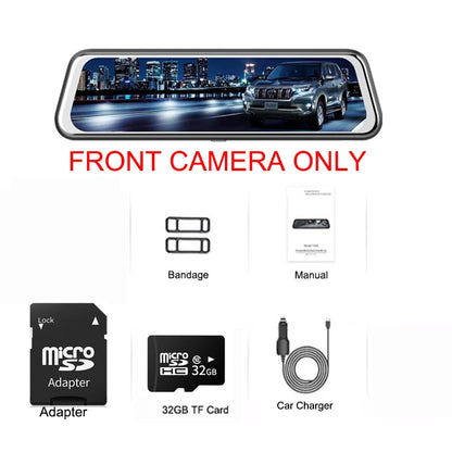 24H Dash Cam 10inch Car DVR Rear Camera Full HD 1080P Drive Video Recorder Registrator Auto Rearview Dual Dashcam Black Box