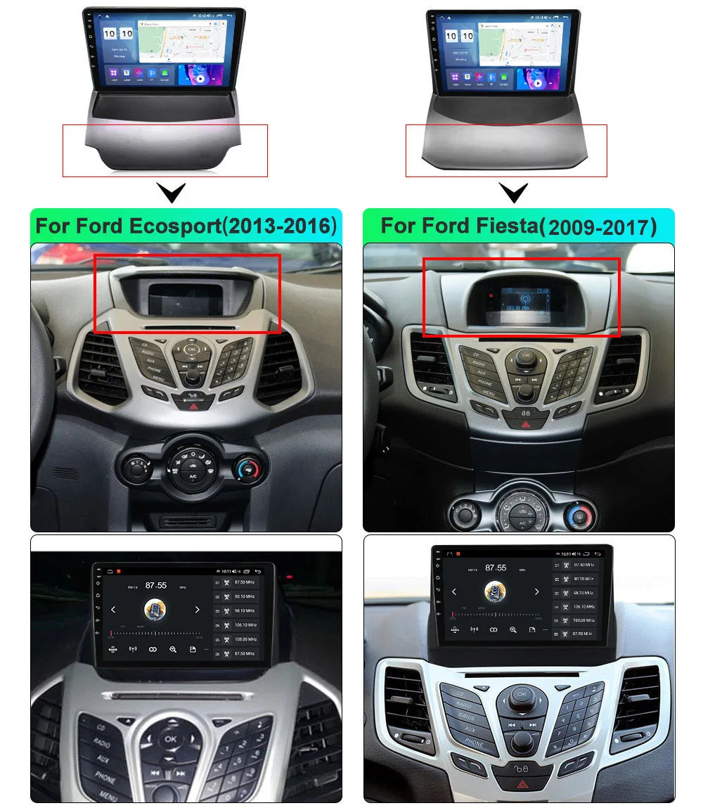 Radio Multimedia with GPS for FORD FIESTA 2009-2019 eight NucleosTS10 4G 64G,video player,Android 12,9 inch,Ford,Fiesta,Titanium