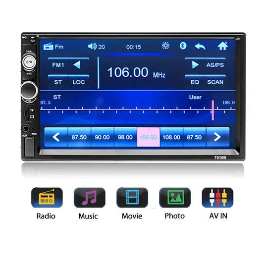 Autoradio MP5 Car Radio 2din 7" HD Touch Screen Audio Stereo 7010B Video Universal Multimedia Player Camera Bluetooth FM